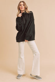 Women's Casual 1/4 Zip Voluminous Pullover