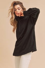 Women's Casual 1/4 Zip Voluminous Pullover