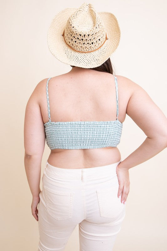 Plus Size Gingham Cropped Bralette