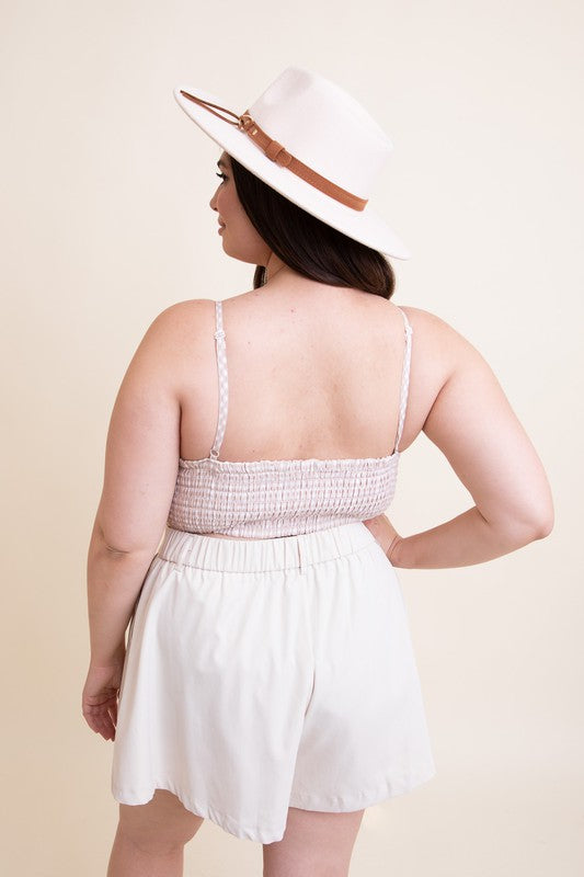 Plus Size Gingham Cropped Bralette