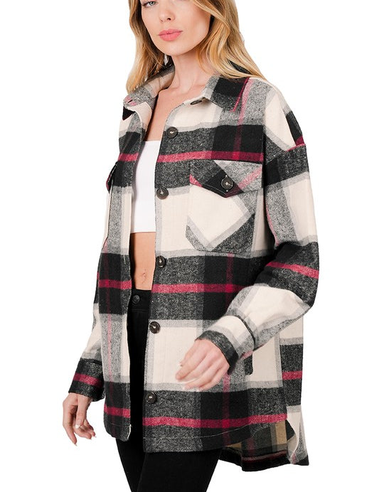 Oversized Yarn Dyed Plaid Shacket