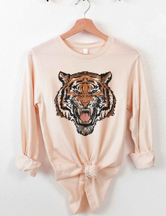 Unisex Classic Fit Tiger Long Sleeve Tee