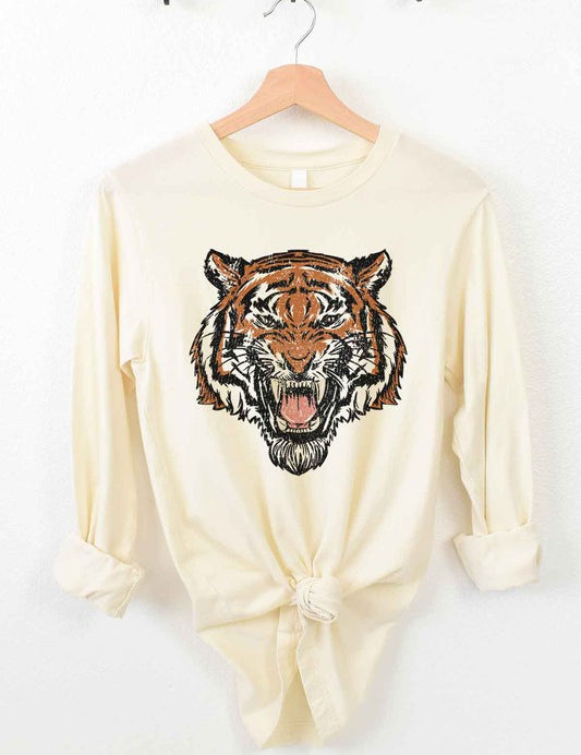 Unisex Classic Fit Tiger Long Sleeve Tee