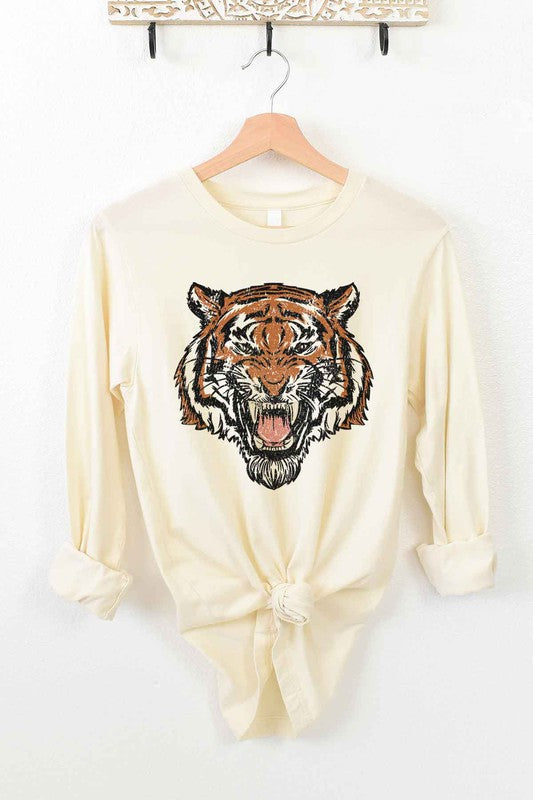 Unisex Classic Fit Tiger Long Sleeve Tee