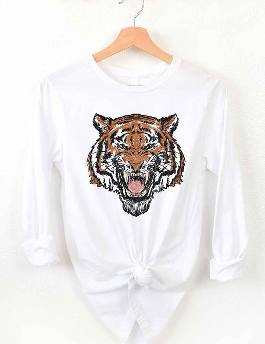 Unisex Classic Fit Tiger Long Sleeve Tee