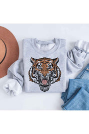 Plus Size Unisex Tiger Graphic Sweatshirt