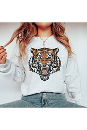 Plus Size Unisex Tiger Graphic Sweatshirt