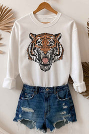 Plus Size Unisex Tiger Graphic Sweatshirt
