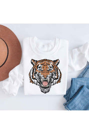 Plus Size Unisex Tiger Graphic Sweatshirt