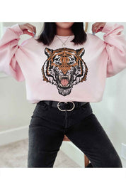 Plus Size Unisex Tiger Graphic Sweatshirt