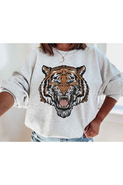 Plus Size Unisex Tiger Graphic Sweatshirt