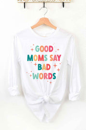 Unisex Classic Fit Long Sleeve Cotton Tee - Good Mom Bad Words