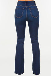 Women's High Rise Boot Cut Jeans in Dark Denim