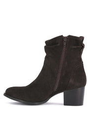 Women's Casual Stacked Heel Suede Leather Boots