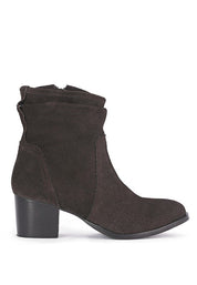 Women's Casual Stacked Heel Suede Leather Boots