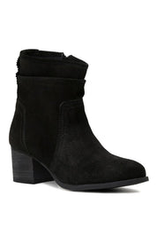 Women's Casual Stacked Heel Suede Leather Boots