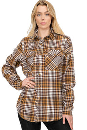 Women's Oversized Plaid Flannel Shirt