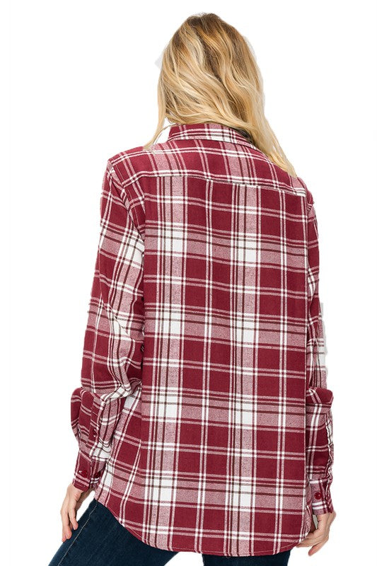 Women's Oversized Plaid Flannel Shirt