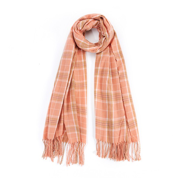 Unisex Casual Plaid Fringed Scarf for Autumn & Winter