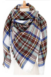 Women's Colorful Plaid Square Scarf