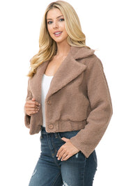 Women's Casual Solid Faux Fur Jacket