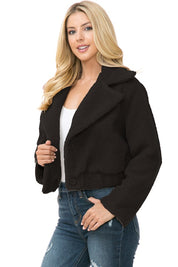 Women's Casual Solid Faux Fur Jacket