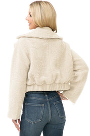 Women's Casual Solid Faux Fur Jacket