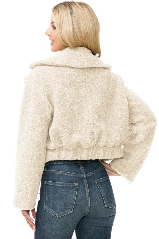 Women's Casual Solid Faux Fur Jacket