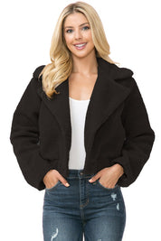 Women's Casual Solid Faux Fur Jacket