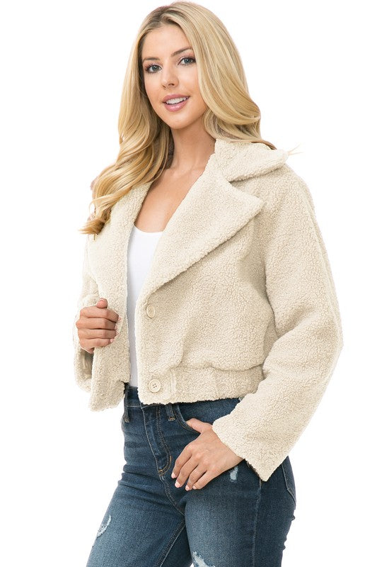 Women's Casual Solid Faux Fur Jacket