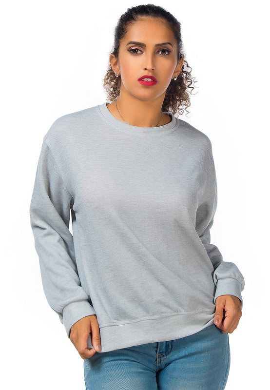 Women's Cozy Knitted Long Sleeve Pullover Sweatshirt