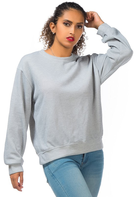 Women's Cozy Knitted Long Sleeve Pullover Sweatshirt