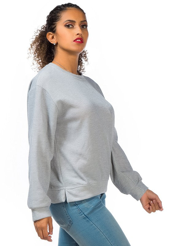 Women's Cozy Knitted Long Sleeve Pullover Sweatshirt