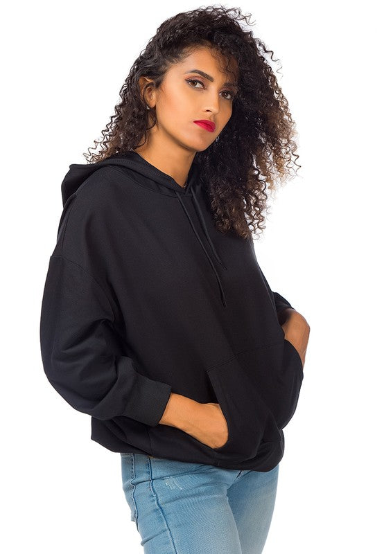 Women's Regular Fit Melange Drawstring Hoodie