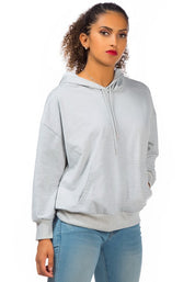 Women's Regular Fit Melange Drawstring Hoodie