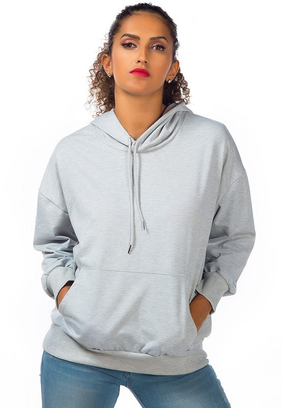 Women's Regular Fit Melange Drawstring Hoodie