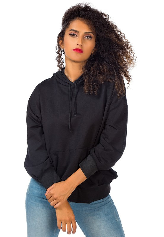 Women's Regular Fit Melange Drawstring Hoodie