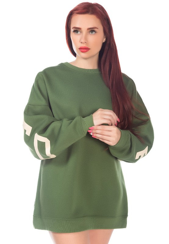 Women's Relaxed Fit Printed Oversized Sweatshirt