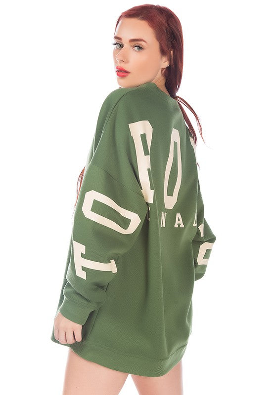 Women's Relaxed Fit Printed Oversized Sweatshirt