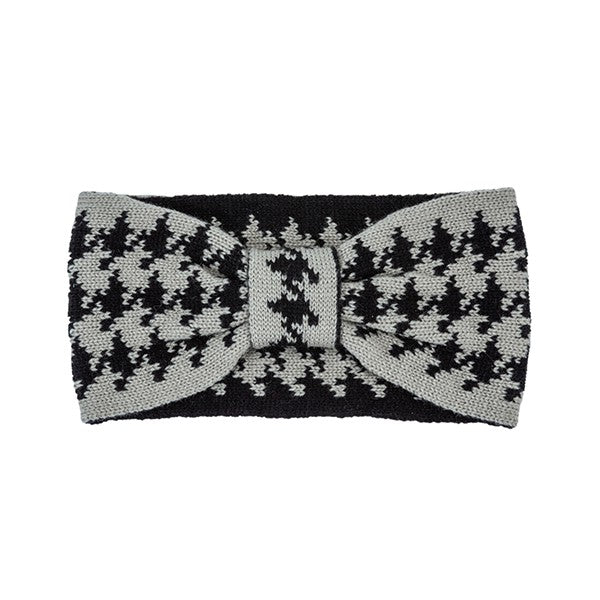 Women's Casual Houndstooth Knit Headband