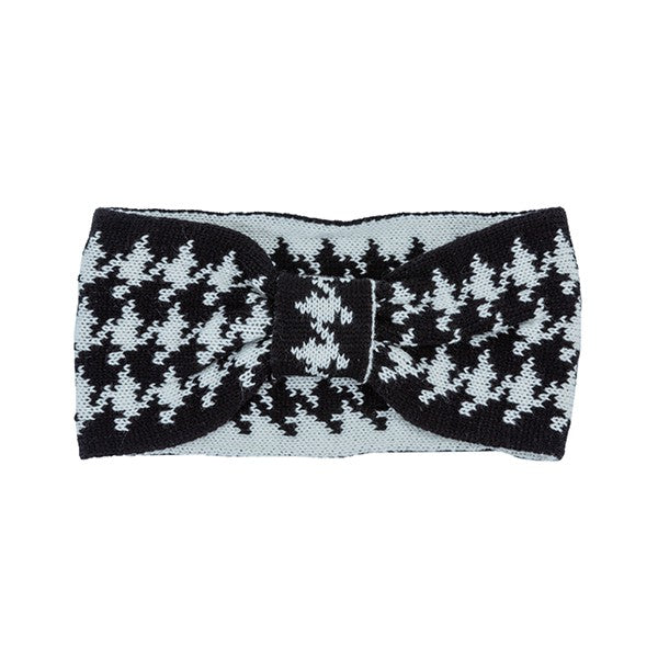 Women's Casual Houndstooth Knit Headband