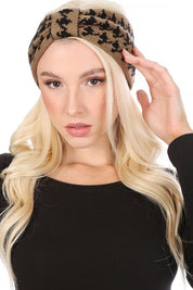 Women's Casual Houndstooth Knit Headband