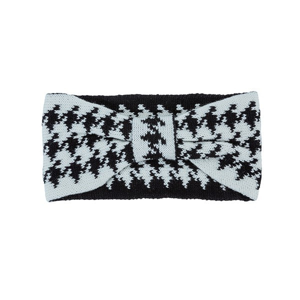 Women's Casual Houndstooth Knit Headband