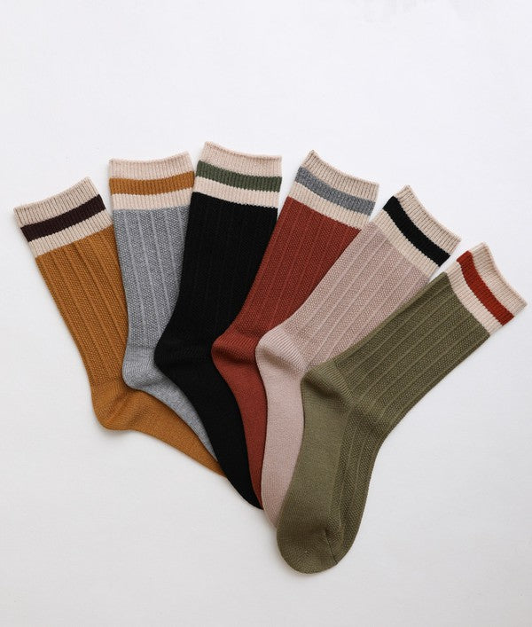 Unisex Color Block Regular Fit Casual Socks