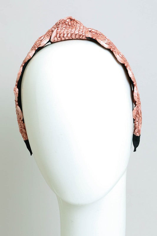 Women's Casual Raffia Crochet Trim Headband