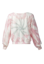 Women's Loose Fit Tie Dye Fleece Sweat Top