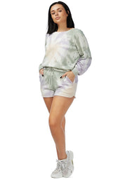 Women's Loose Fit Tie Dye Fleece Sweat Top