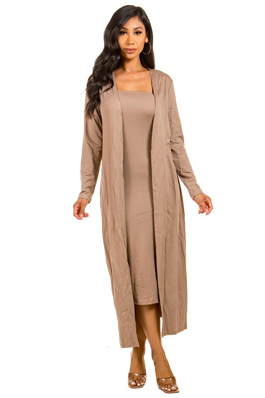 Women's Strapless 2-Piece Dress Set with Long Sleeve Cover-Up