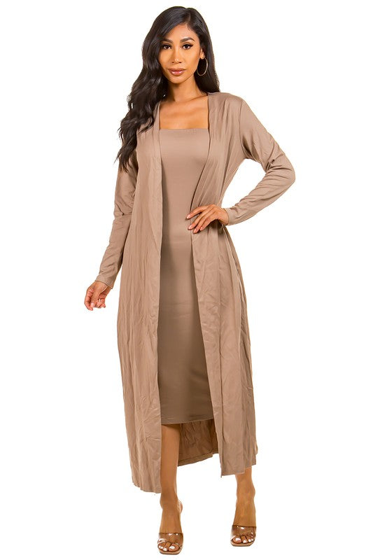 Women's Strapless 2-Piece Dress Set with Long Sleeve Cover-Up