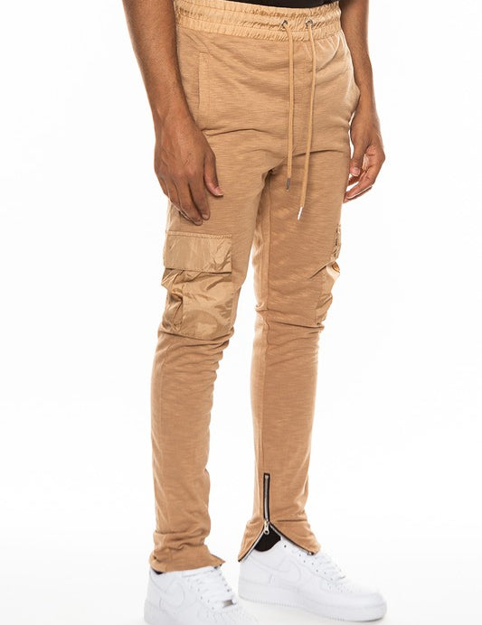 Heathered Cotton Blend Joggers